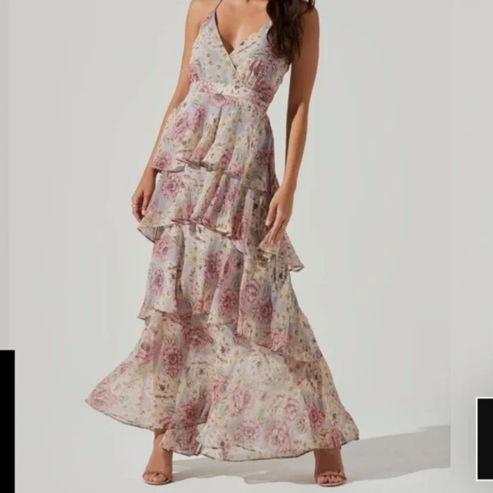 ASTR the Label Rosana Floral Tiered Ruffle Maxi Dress